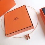 AAA Replica Hermes Wine Lacquer Yellow Gold Necklace
